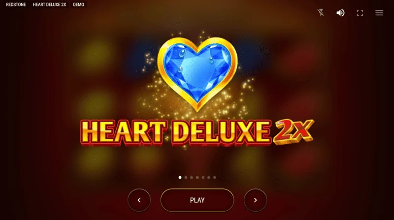 Heart Deluxe 2x - hlavné menu a uvítacia obrazovka slotu