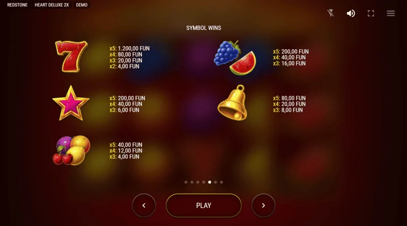 Heart Deluxe 2x - výplatná tabuľka s expandujúcim wild srdcom